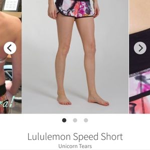 Lululemon Speed Shorts - Size 6 - Unicorn Tears